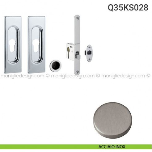 Kit per porta scorrevole Q35KS028 acciaio inox