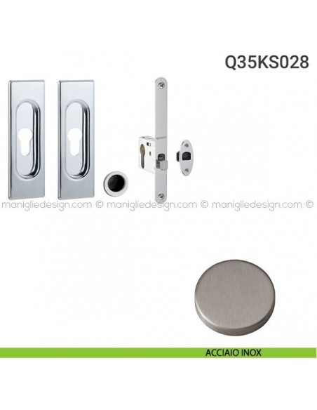Kit per porta scorrevole Q35KS028 acciaio inox