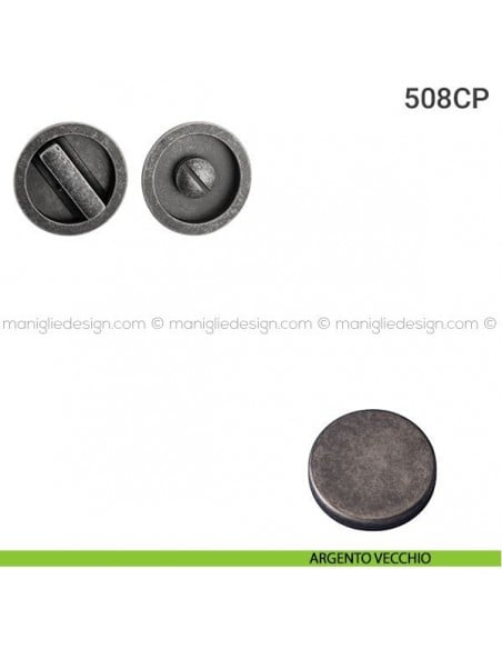 Placche incasso tonde con nottolino 508 Reguitti argento vecchio