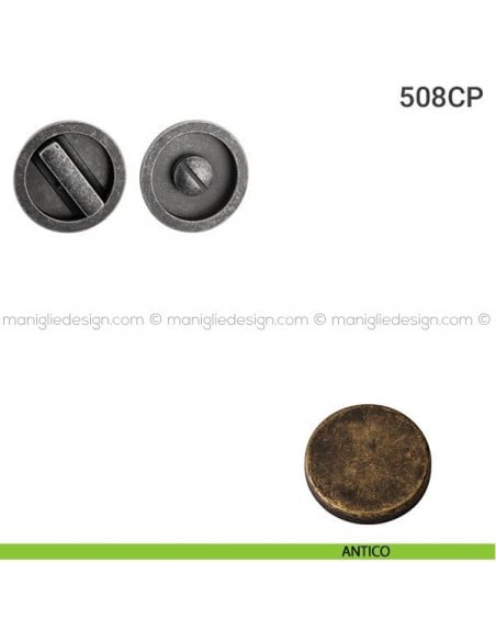 Placche incasso tonde con nottolino 508 Reguitti antico