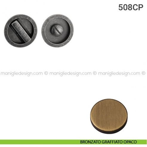 Placche incasso tonde con nottolino 508 Reguitti bronzato graffiato opaco