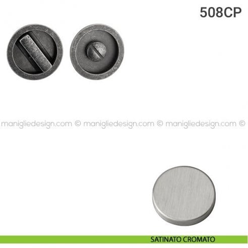 Placche incasso tonde con nottolino 508 Reguitti satinato cromato