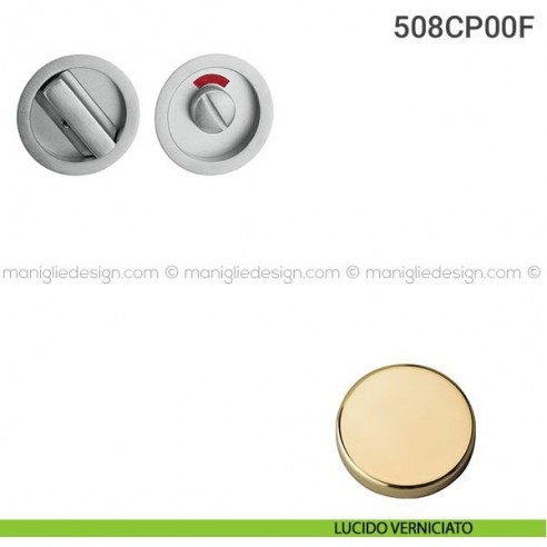 Placche incasso tonde con nottolino 508 Reguitti con libero/occupato lucido verniciato