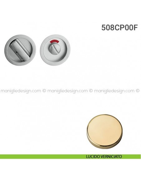 Placche incasso tonde con nottolino 508 Reguitti con libero/occupato lucido verniciato