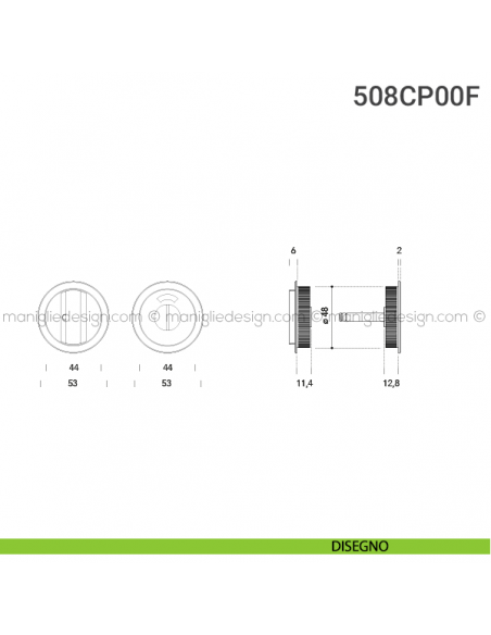Placche incasso tonde con nottolino 508 Reguitti con libero/occupato disegno