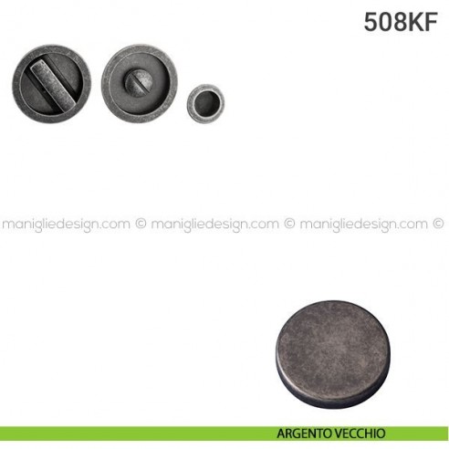 Kit placche incasso tonde con nottolino 508 Reguitti con frontalino di trascinamento argento vecchio