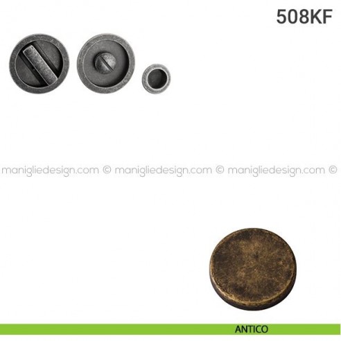 Kit placche incasso tonde con nottolino 508 Reguitti con frontalino di trascinamento antico