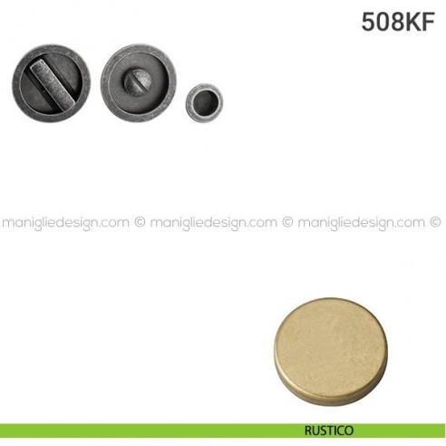Kit placche incasso tonde con nottolino 508 Reguitti con frontalino di trascinamento rustico