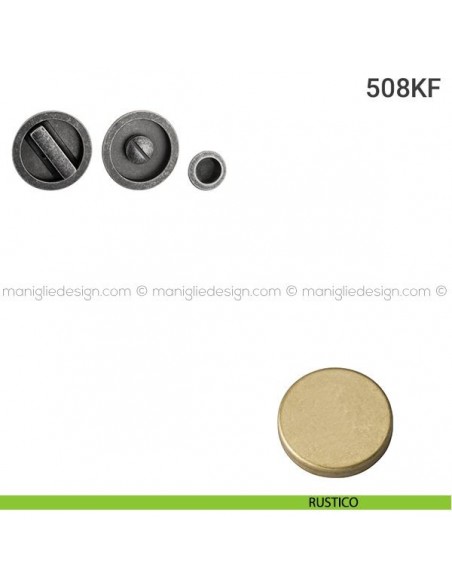 Kit placche incasso tonde con nottolino 508 Reguitti con frontalino di trascinamento rustico
