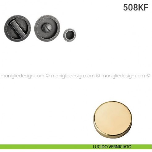 Kit placche incasso tonde con nottolino 508 Reguitti con frontalino di trascinamento lucido verniciato