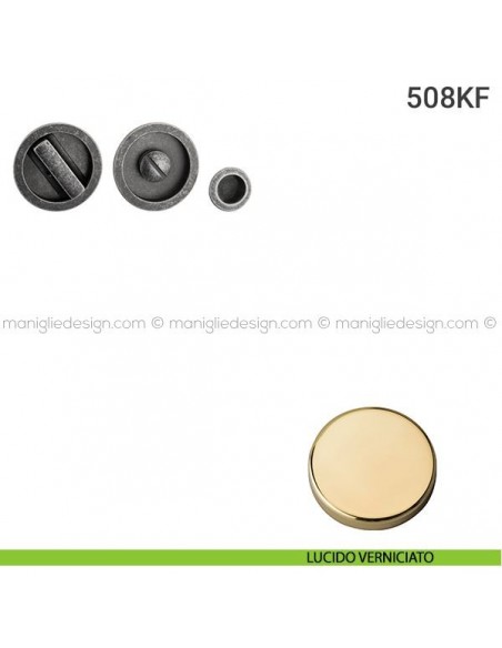 Kit placche incasso tonde con nottolino 508 Reguitti con frontalino di trascinamento lucido verniciato