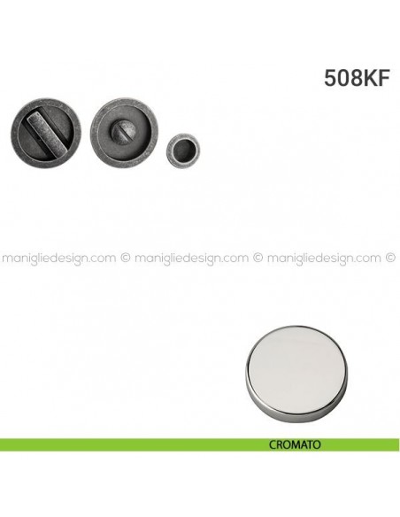 Kit placche incasso tonde con nottolino 508 Reguitti con frontalino di trascinamento cromato