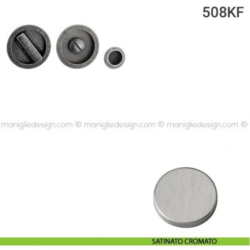 Kit placche incasso tonde con nottolino 508 Reguitti con frontalino di trascinamento satinato cromato