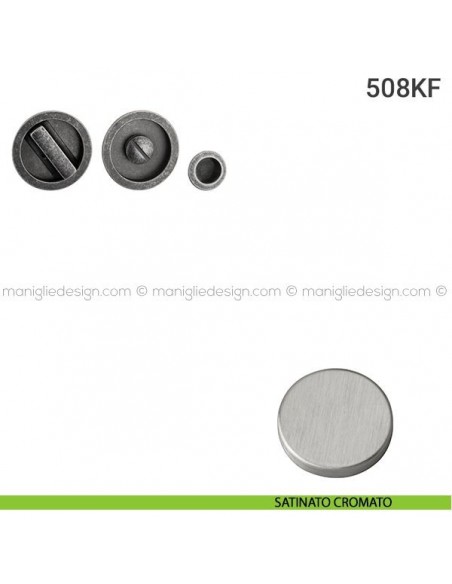 Kit placche incasso tonde con nottolino 508 Reguitti con frontalino di trascinamento satinato cromato
