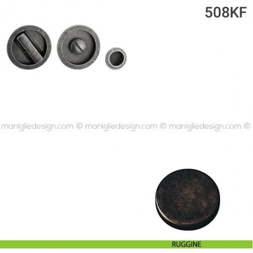 Kit placche incasso tonde con nottolino 508 Reguitti con frontalino di trascinamento ruggine