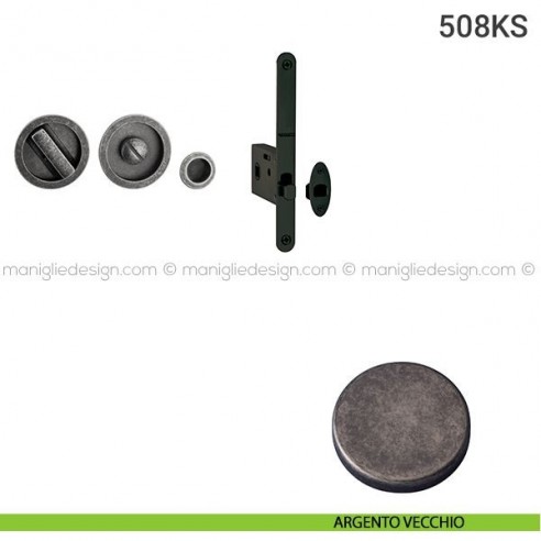 Kit per porta scorrevole 508KS argento vecchio