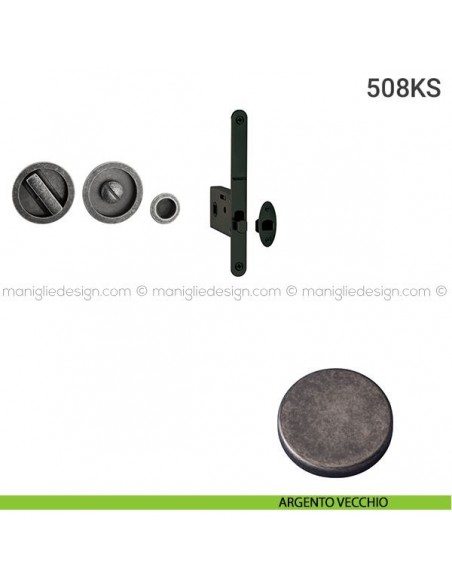 Kit per porta scorrevole 508KS argento vecchio