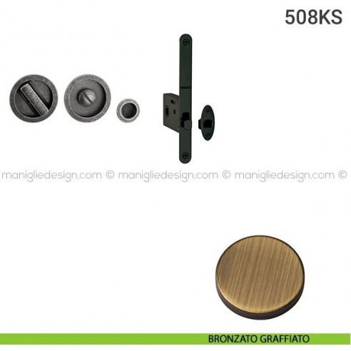 Kit per porta scorrevole 508KS bronzato graffiato