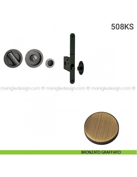 Kit per porta scorrevole 508KS bronzato graffiato