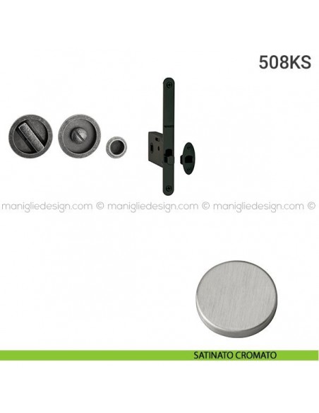 Kit per porta scorrevole 508KS cromato satinato