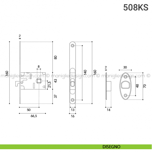 Kit per porta scorrevole 508KS disegno