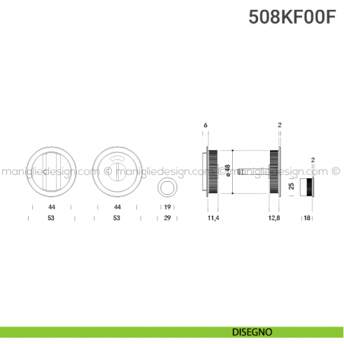 Kit per porta scorrevole 508KF00F argento vecchio