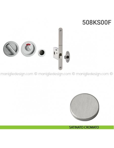 Kit per porta scorrevole 508KS-00F satinato cromato