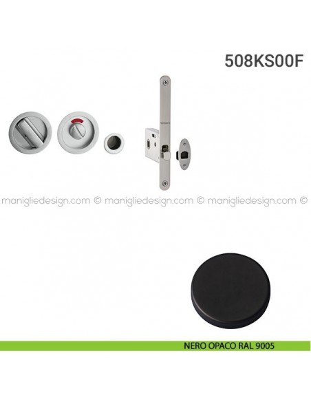 Kit per porta scorrevole 508KS-00F nero opaco RAL 9005