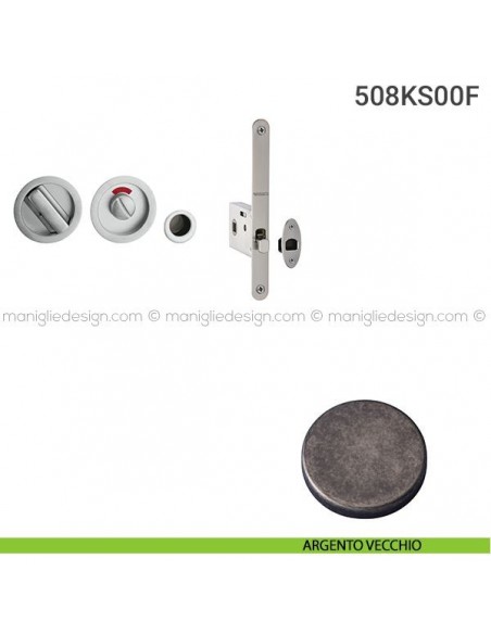 Kit per porta scorrevole 508KS-00F argento vecchio