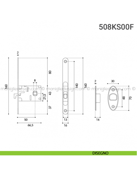 Kit per porta scorrevole 508KS-00F disegno