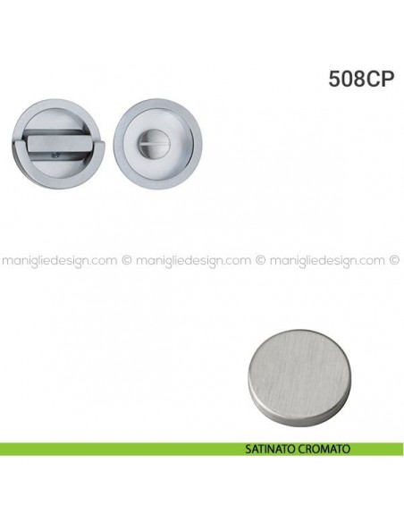 Placche incasso tonde con nottolino ad anello 519 Reguitti satinato cromato