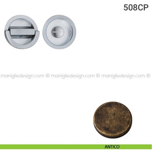 Placche incasso tonde con nottolino ad anello 519 Reguitti antico