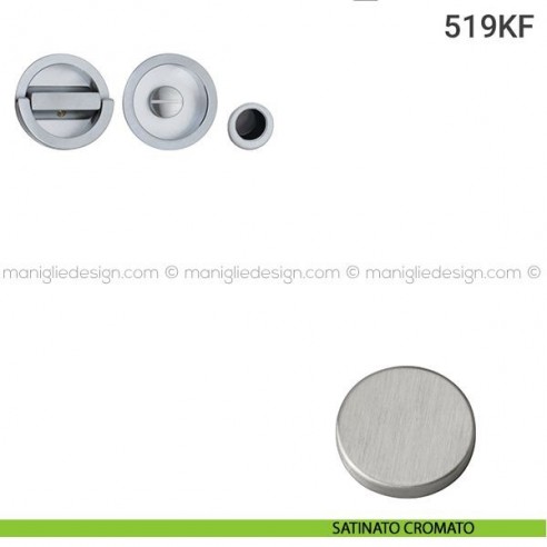 Kit per porta scorrevole 519KF satinato cromato