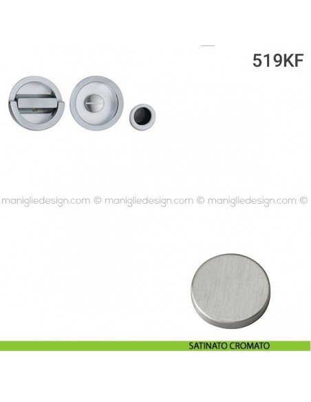 Kit per porta scorrevole 519KF satinato cromato