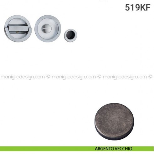 Kit per porta scorrevole 519KF argento vecchio
