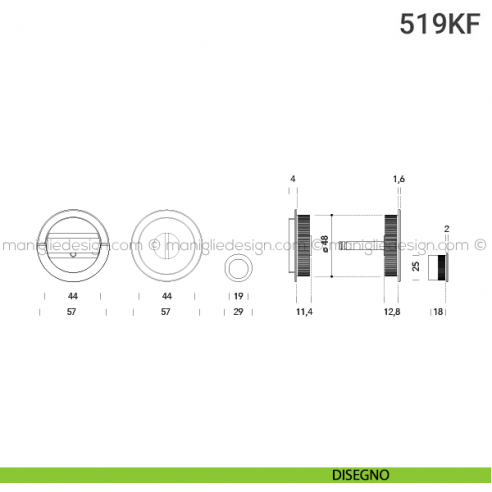 Kit per porta scorrevole 519KF disegno