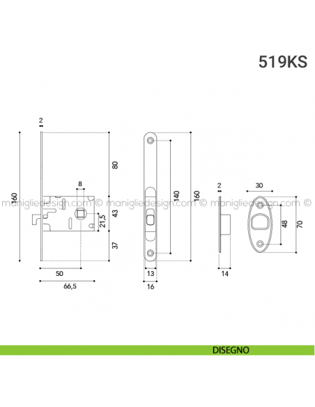 Kit per porta scorrevole 519KS