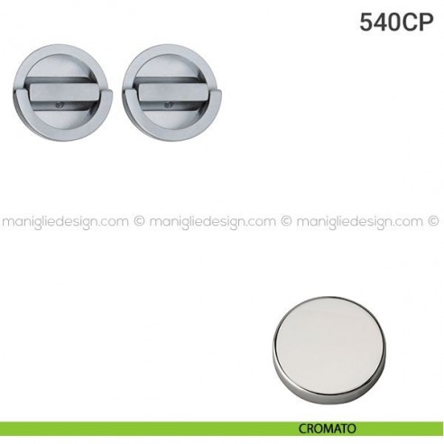 Placche incasso tonde con doppio nottolino ad anello 540 Reguitti cromato