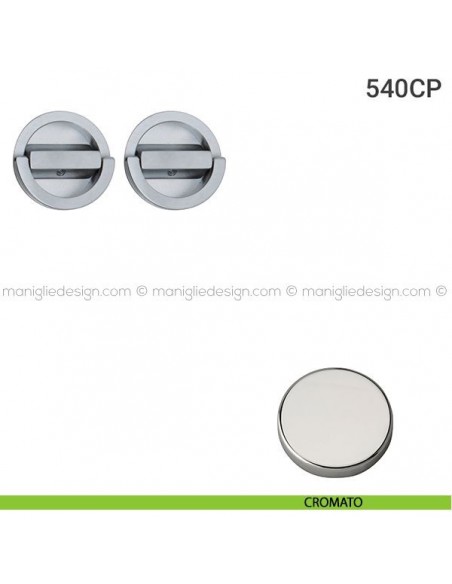 Placche incasso tonde con doppio nottolino ad anello 540 Reguitti cromato