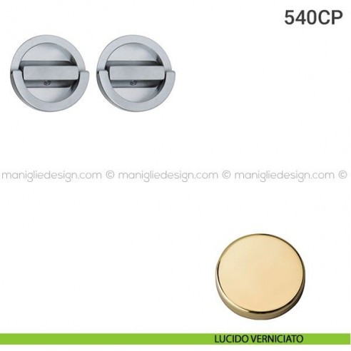 Placche incasso tonde con doppio nottolino ad anello 540 Reguitti lucido verniciato