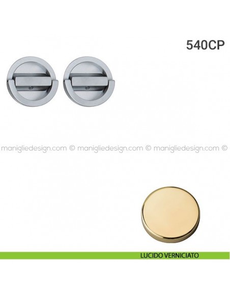 Placche incasso tonde con doppio nottolino ad anello 540 Reguitti lucido verniciato