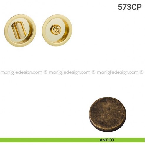 Placche incasso tonde con nottolino 573 Reguitti antico