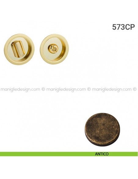 Placche incasso tonde con nottolino 573 Reguitti antico