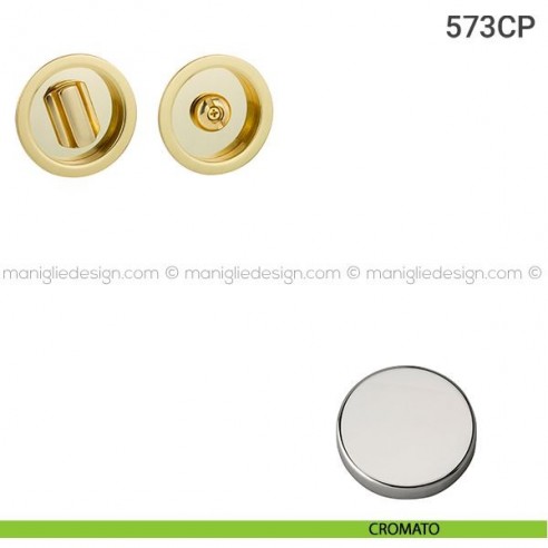 Placche incasso tonde con nottolino 573 Reguitti cromato