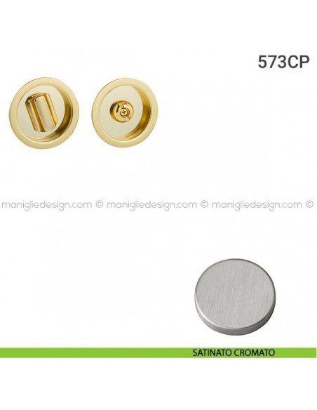 Placche incasso tonde con nottolino 573 Reguitti satinato cromato