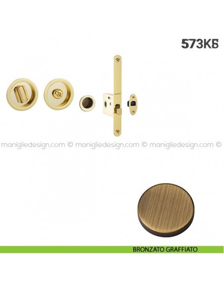 Kit per porta scorrevole 573KS bronzato graffiato