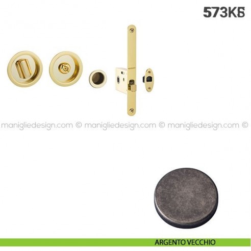 Kit per porta scorrevole 573KS argento vecchio