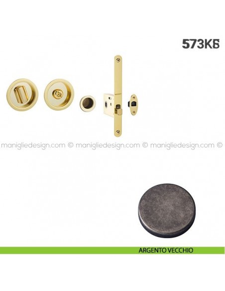 Kit per porta scorrevole 573KS argento vecchio