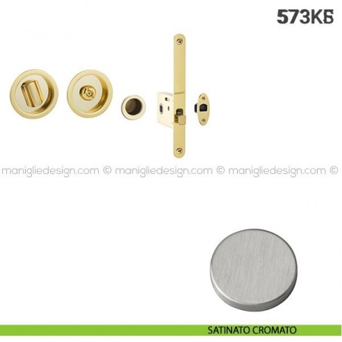 Kit per porta scorrevole 573KS satinato cromato