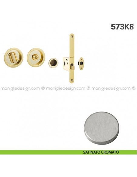 Kit per porta scorrevole 573KS satinato cromato